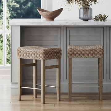 Seagrass Counter Height Bar Stools Brown (Set of 2)