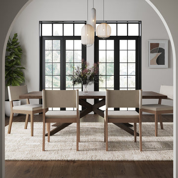Upholstered Dining Chair Light Brown (Set of 4)