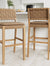 Faux Leather Woven Bar Stools Brown (Set of 2)