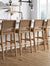 Faux Leather Woven Bar Stools Brown (Set of 4)