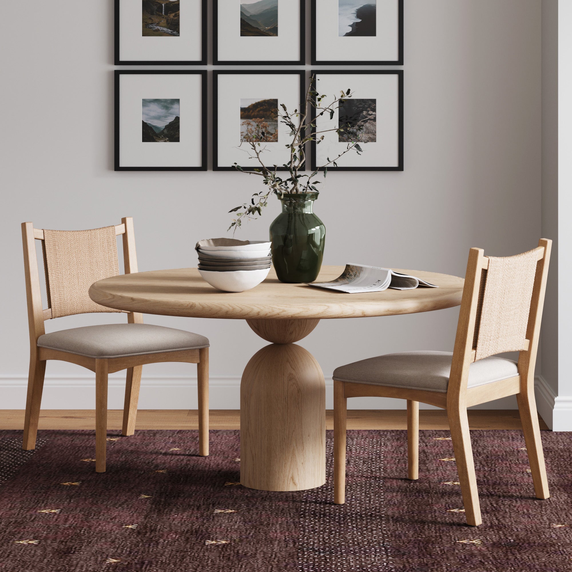 Arched Back Seagrass Dining Chair Light Brown (Set of 2)