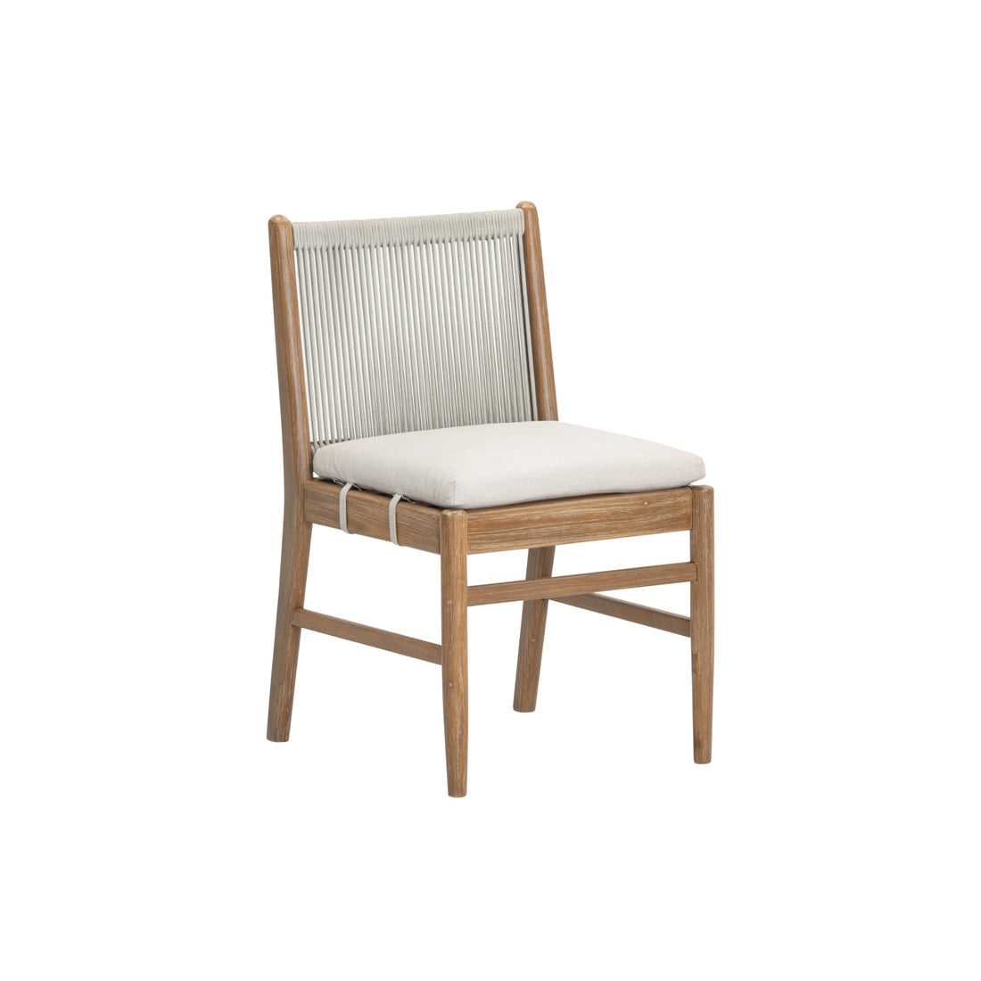 Outdoor Wood & Rope Dining Chairs Brushed Light Brown (Set of 4)