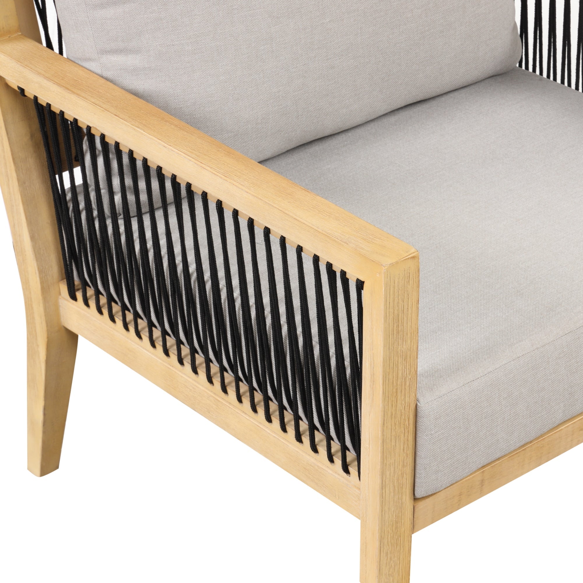 Outdoor 4 Piece Wood Patio Set Acacia Chairs