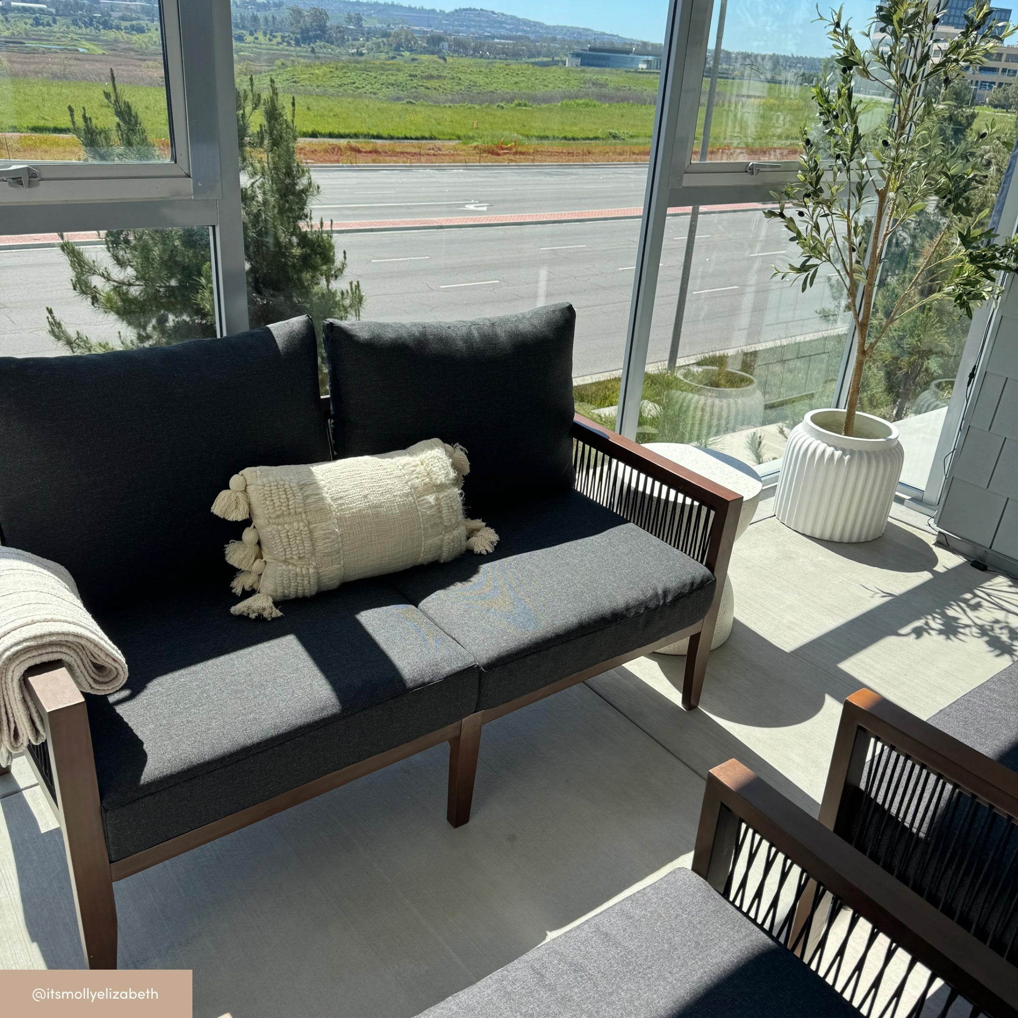 Outdoor 4 Piece Wood Patio Set Loveseats and Chairs