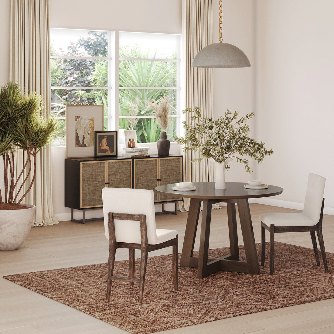 Exposed Back Dining Chairs Dark Brown (Set of 2)