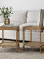 Solid Wood Rattan & Glass End Table Set of 2