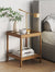 Solid Wood, Rattan & Glass Top End Table