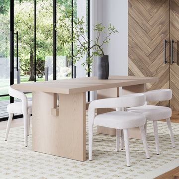 Wood Modern Farmhouse Dining Table Raw Oak