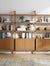 Mid-Century Fluted Wall Bookshelves with Doors Warm Pine (Set of 3)