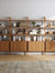 Mid-Century Fluted Wall Bookshelves with Doors Warm Pine (Set of 4)