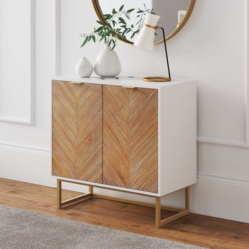 Wood 2-Door Storage Cabinet Natural Wash